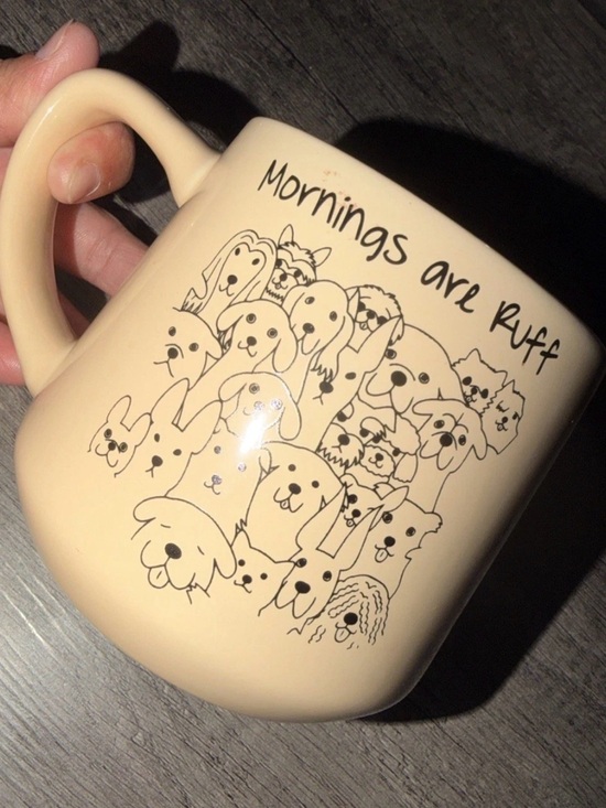 Other - Mornings Are Ruff Beige Dog-Themed Ceramic Mug